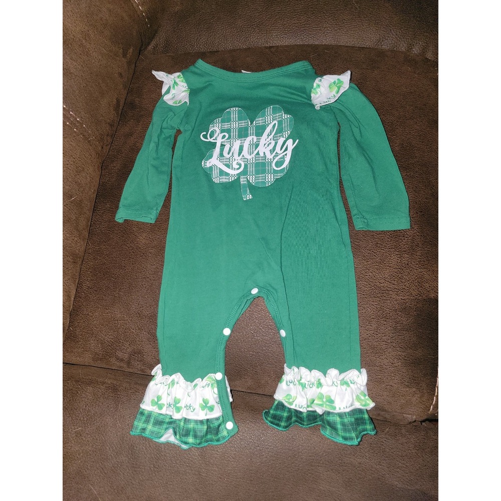 Romper‎ boutique st Patrick's day lucky one piece size 100 3t